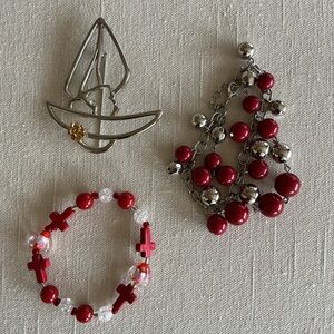 Brooch and Two Stretch Bracelet  Bundle